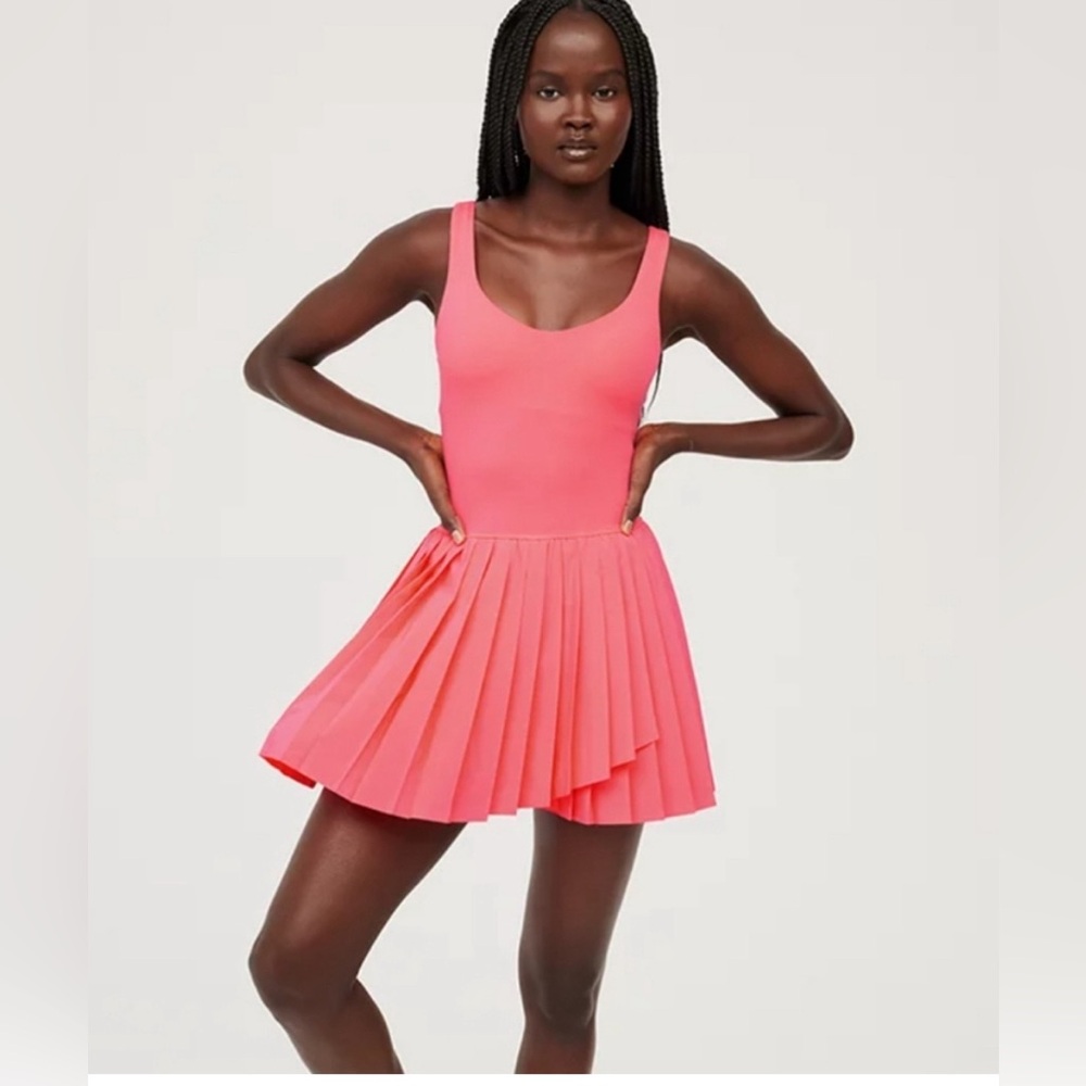 Offline By Aerie Tiebreaker Dress Pleated Pink Skort XS